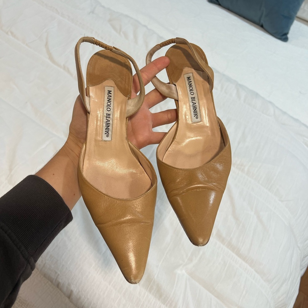 Manolo Blahnik sling back heels